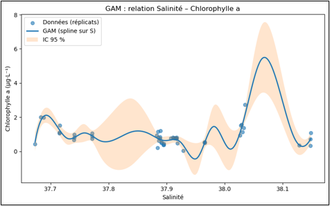 Relation chloropphylle a / salinité