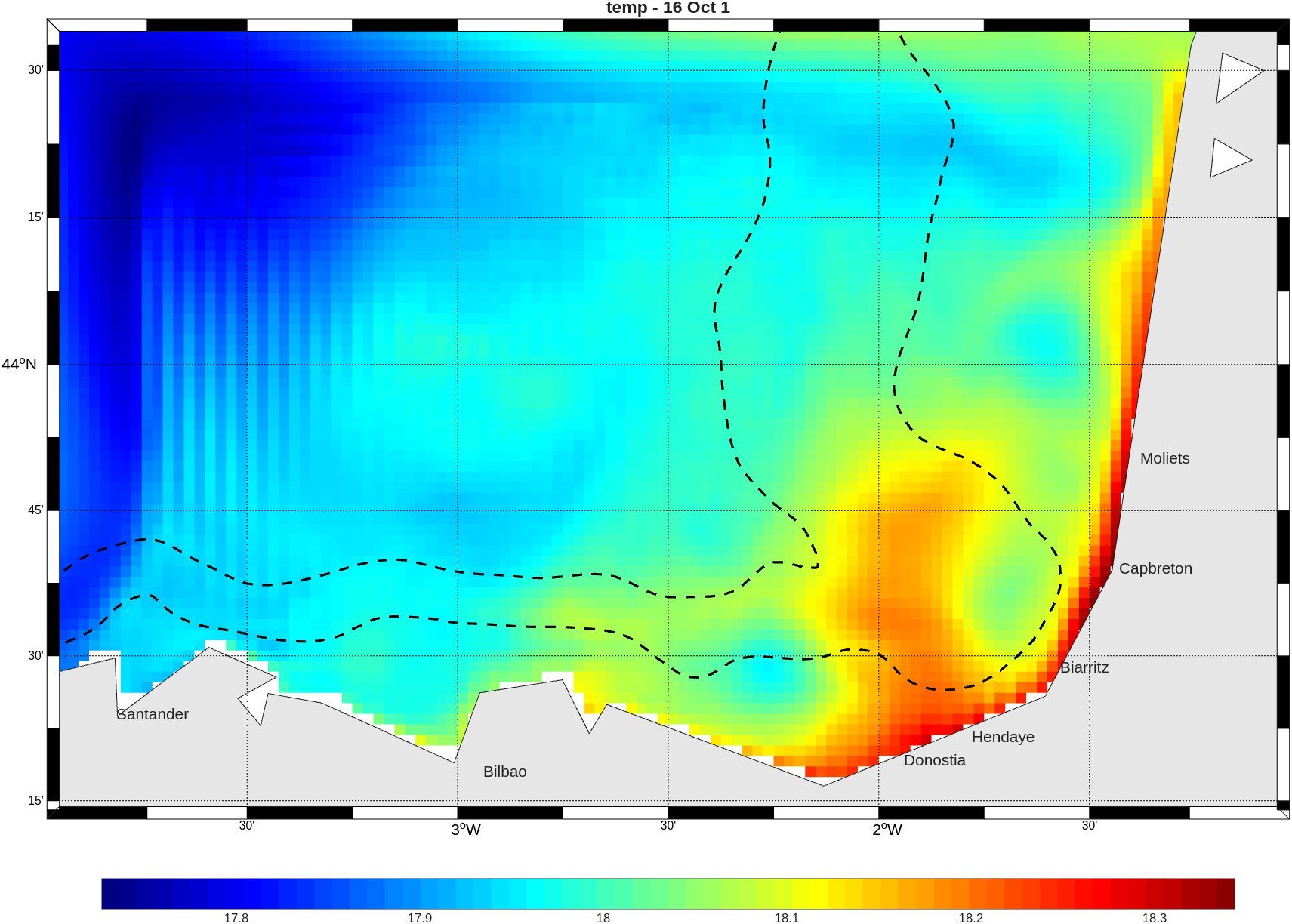 Carte de SST en automne